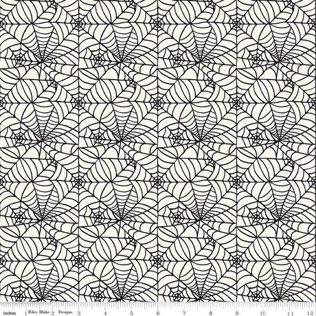Sophisticated Halloween Spiderweb C14622-CREAM by My Mind's Eye for Riley Blake sold in half yard increments