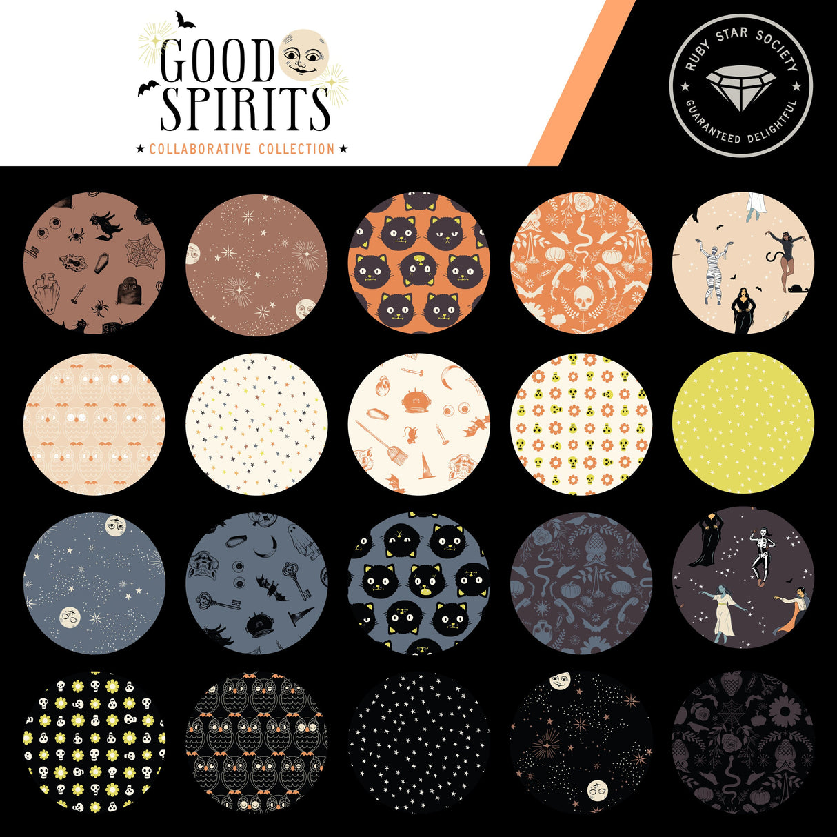 a collection of different patterns on a black background