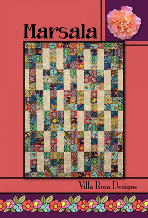 Marsala Quilt Pattern - Printed Pattern Only - From Villa Rosa Designs 53" x 70" Using Fat Quarters