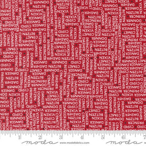 On Dasher The Herd Red 55663-12 by Sweetwater for Moda Fabrics sold in 1/2 yard increments