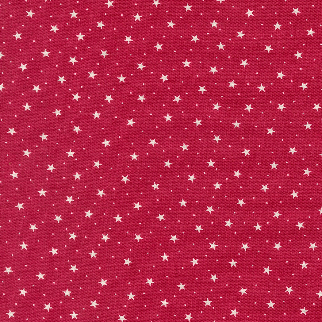 a red background with white stars on it
