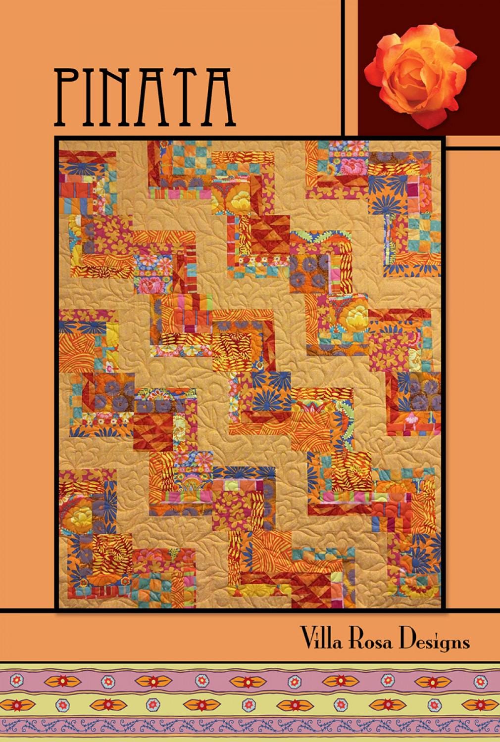 Pinata Quilt Pattern Card by Villa Rosa Designs finished size 50" x 60"