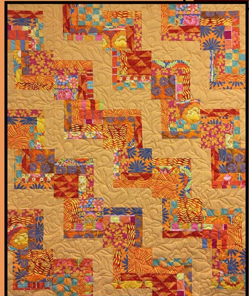 Pinata Quilt Pattern Card by Villa Rosa Designs finished size 50" x 60"