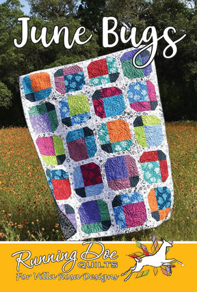 June Bugs Quilt Pattern Card by Running Doe Quilts for Villa Rosa Designs finished size 54" x 66"