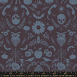a black and blue pattern with skulls and flowers