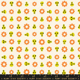 a pattern of skulls and flowers on a white background