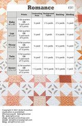 Romance Quilt Pattern AKBC341 Printed Pattern Only by A Bright Corner Quilts, Baby, Lap, Throw, Twin and Queen