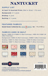 Nantucket Quilt Pattern, Printed Pattern Only MS1302 by Minick and Simpson 67 1/2" x 67 1/2"