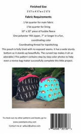 Lovely Little Pouch SJ102 Paper pattern by Sweet Jane's Quilting and Design