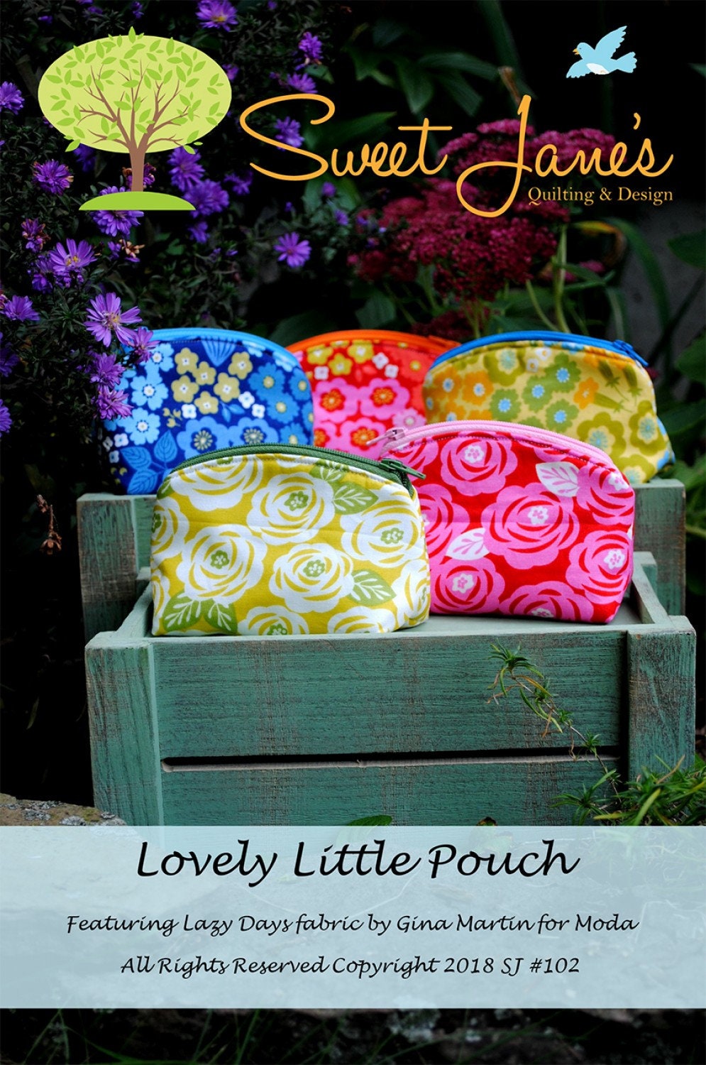 Lovely Little Pouch SJ102 Paper pattern by Sweet Jane's Quilting and Design