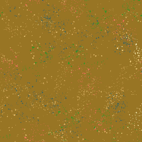 a brown background with a lot of different colored dots