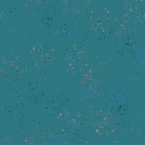 a blue background with pink and blue speckles