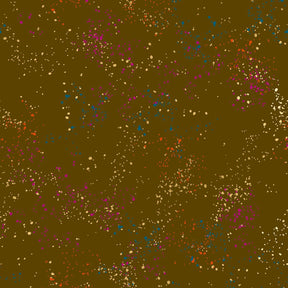 a brown background with many different colored dots