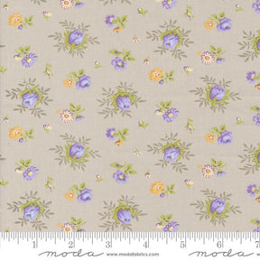 a flowered fabric with blue and yellow flowers on it