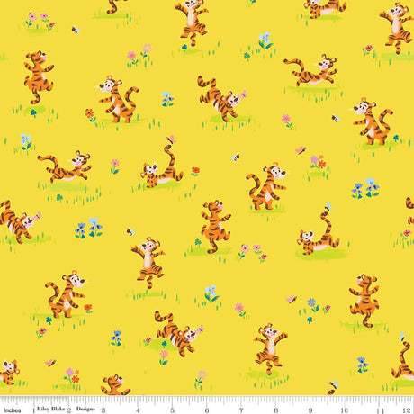 a yellow background with a bunch of cartoon animals on it