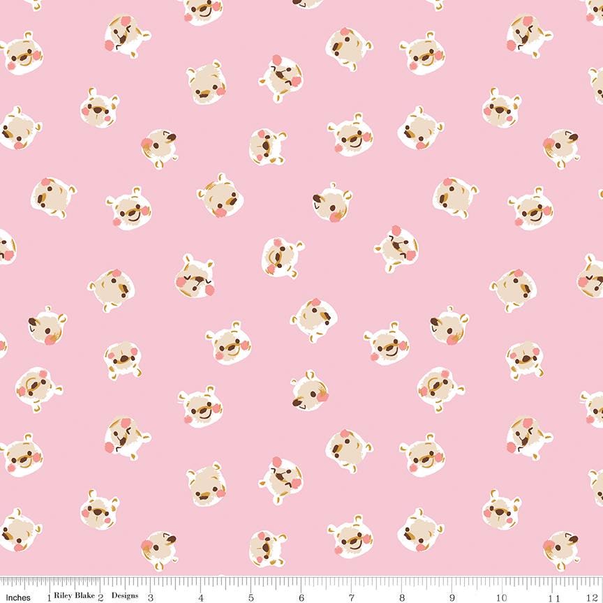 a pink background with a pattern of dogs on it