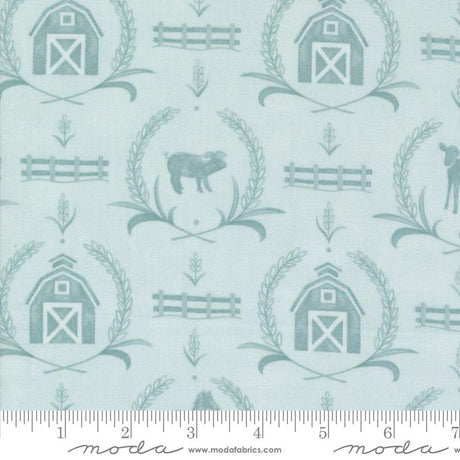 Willows Farm Farm Yard Damask Sky Yardage 56102-16 by Deb Strain for Moda Fabric Sold in 1/2 yard increments cut continuously