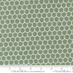 Willows Farm Chickenwire Yardage Sage 56106-29 by Deb Strain for Moda Fabric Sold in 1/2 yard increments cut continuously