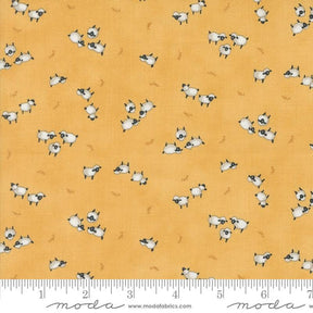 Willows Farm Sheeps in the Pasture GoldenRod Yardage 56105-15 by Deb Strain for Moda Fabric Sold in 1/2 yard increments cut continuously