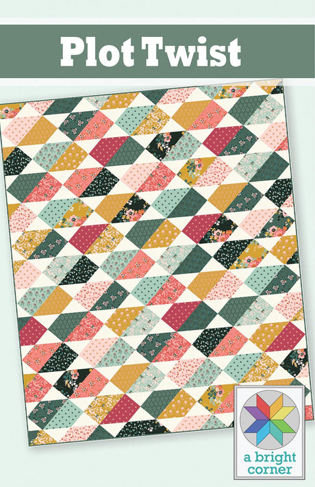 Plot Twist Quilt Pattern AKBC349 Printed Pattern Only by A Bright Corner Quilts, Crib, Lap and Throw, Twin and Queen Quilt Sizes
