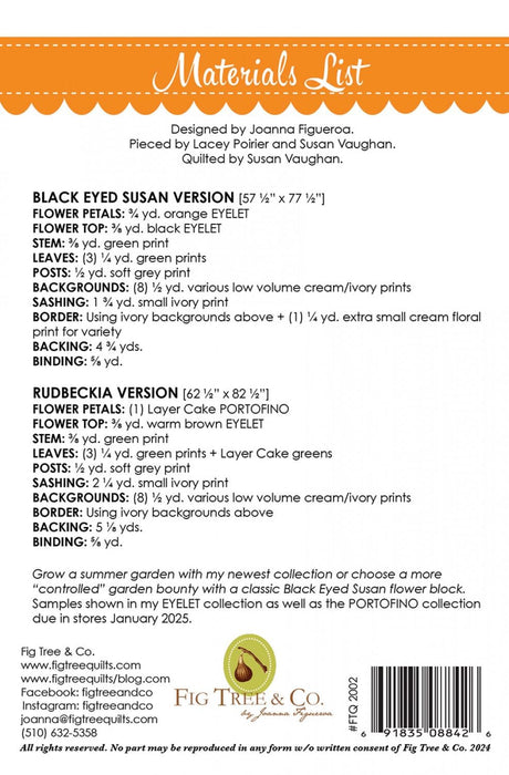 Black Eyed Susan Pattern Only FTQ2002