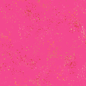 a pink background with gold speckles