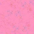 a pink background with blue and red speckles