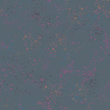 a gray background with pink and blue speckles