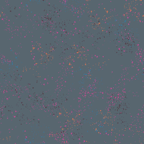 a gray background with pink and blue speckles