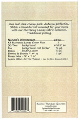 Nature's Watercolor Fluttering Leaves Charm QuiltPattern Only - 55150 From Kansas Troubles Quilters By Lynne Hagmeier final size is 28 inch
