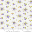 a white background with purple and yellow flowers