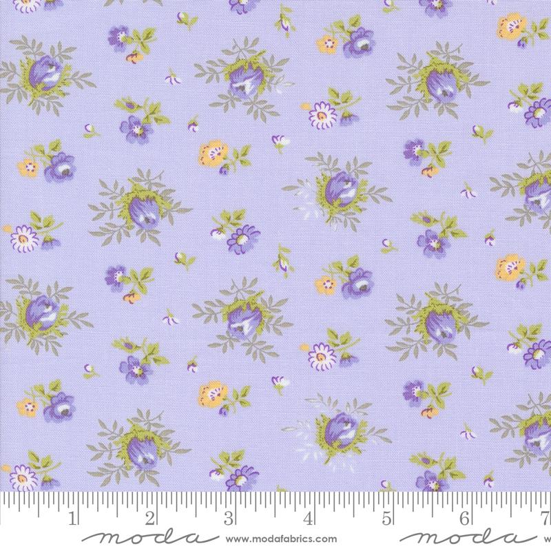 a purple background with flowers and leaves