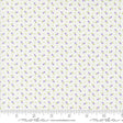 a white background with purple and yellow dots