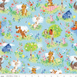 a winnie the pooh pattern on a blue background