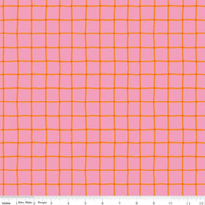 a pink and orange checkered fabric