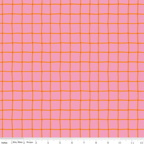 a pink and orange checkered fabric