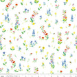 a white background with colorful flowers on it