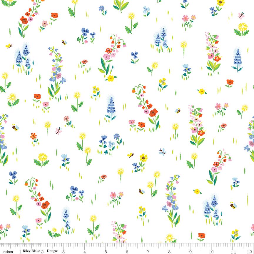 a white background with colorful flowers on it