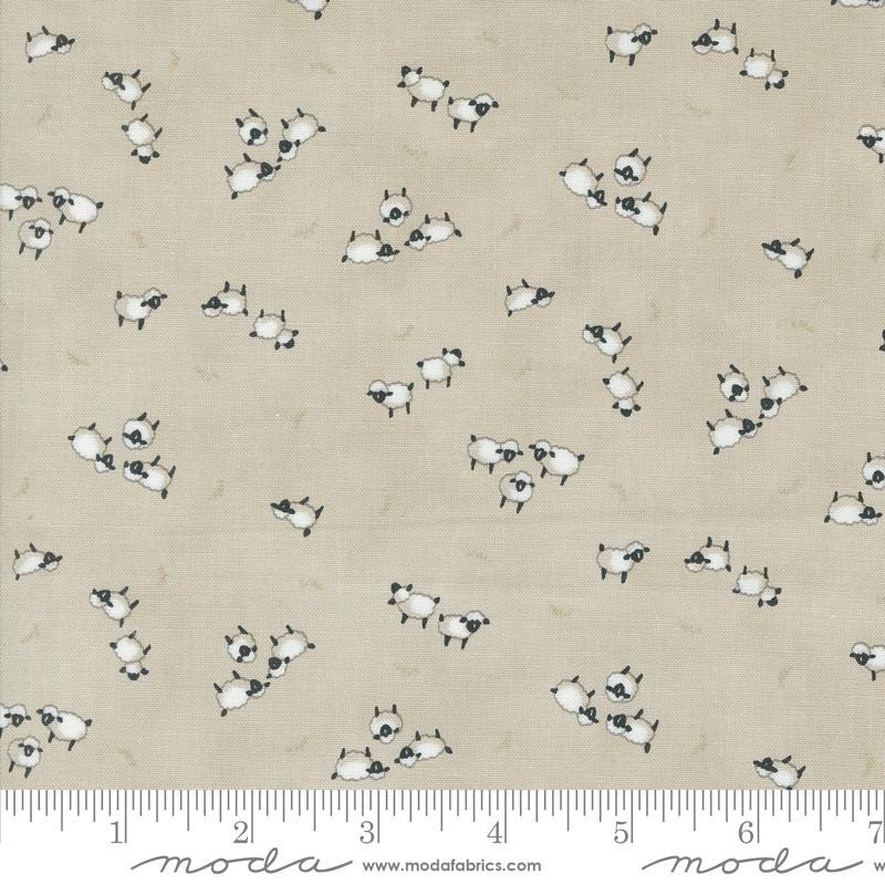 Willows Farm Sheeps in the Pasture Mushroom Yardage 56105-12 by Deb Strain for Moda Fabric Sold in 1/2 yard increments cut continuously