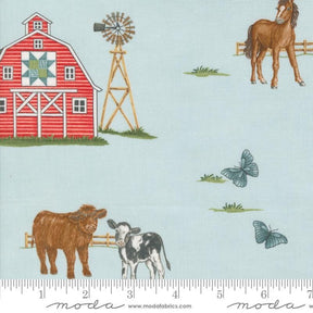 Willows Farm Willow's Farm All Over Sky Yardage 56100-16 by Deb Strain for Moda Fabric Sold in 1/2 yard increments cut continuously