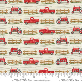 Willows Farm Trucks and Tractors Cloud Yardage 56103-11 by Deb Strain for Moda Fabric Sold in 1/2 yard increments cut continuously