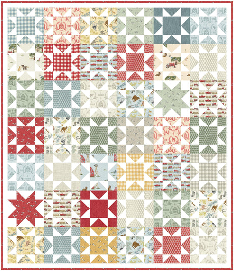 a quilt with many different patterns on it