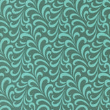 a green and blue wallpaper with swirls on it