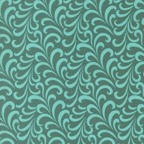 a green and blue wallpaper with swirls on it