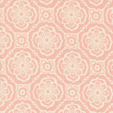 a pink and white flower pattern on fabric
