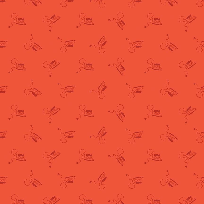 Press On Mini Irons Red C15261-Red by J. Wecker Frisch for Riley Blake Sold in 1/2 yard Increments