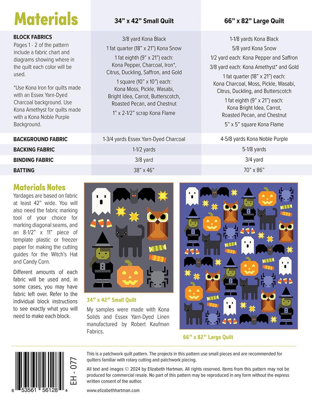 Happy Halloween Quilt Pattern by Elizabeth Hartman EH077