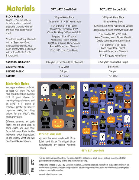 Happy Halloween Quilt Pattern by Elizabeth Hartman EH077