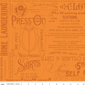 Press On Pressing Matters Orange C15259-Orange by J. Wecker Frisch for Riley Blake Sold in 1/2 yard Increments