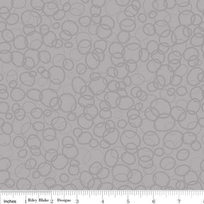In the Ocean Bubbles Gray Yardage - c4114-Gray sold and cut in 1/2 yard increments